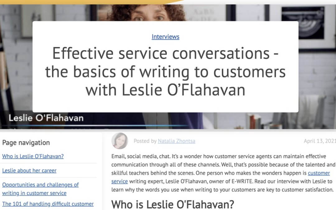 GrowthDot Interview: Effective Service Conversations – with Leslie O’Flahavan